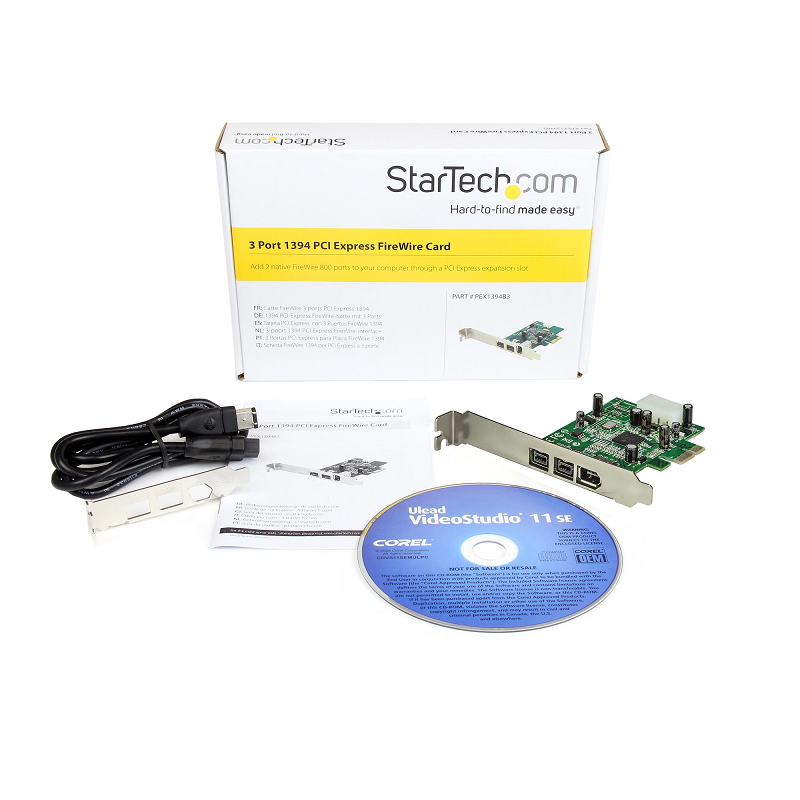 StarTech PEX1394B3 3 Port 2b 1a 1394 PCI Express FireWire Card Adapter
